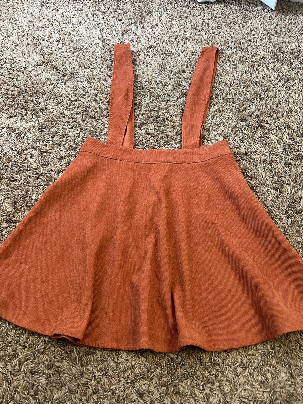SHEIN Rust Orange Suspender Skater Skirt
Bundle available